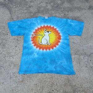 Vintage 90s Sundog Brand Dog Logo Tie Dye Made In USA Shirt Single Stitch XL